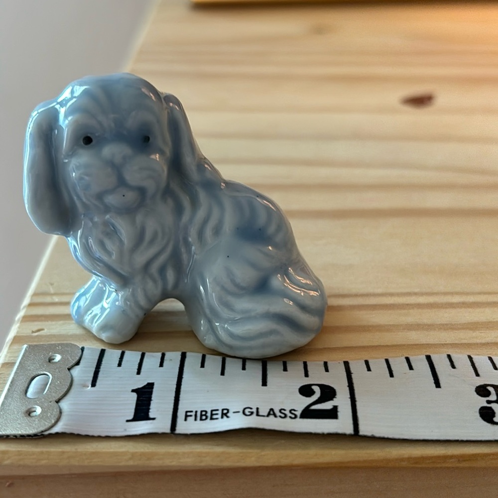 Vintage blue porcelain doggy